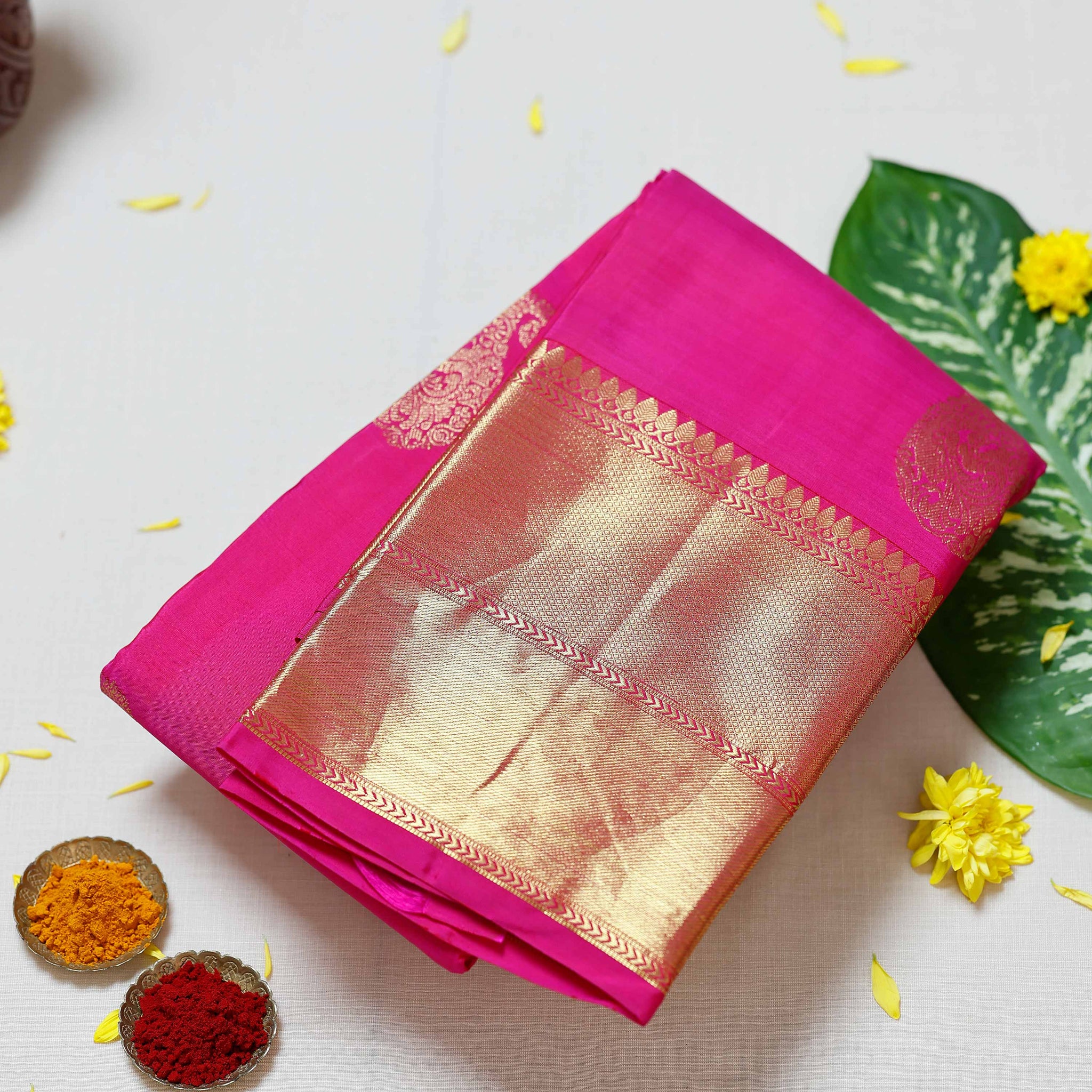 Pink Colour Kanchipuram Pure Silk Saree