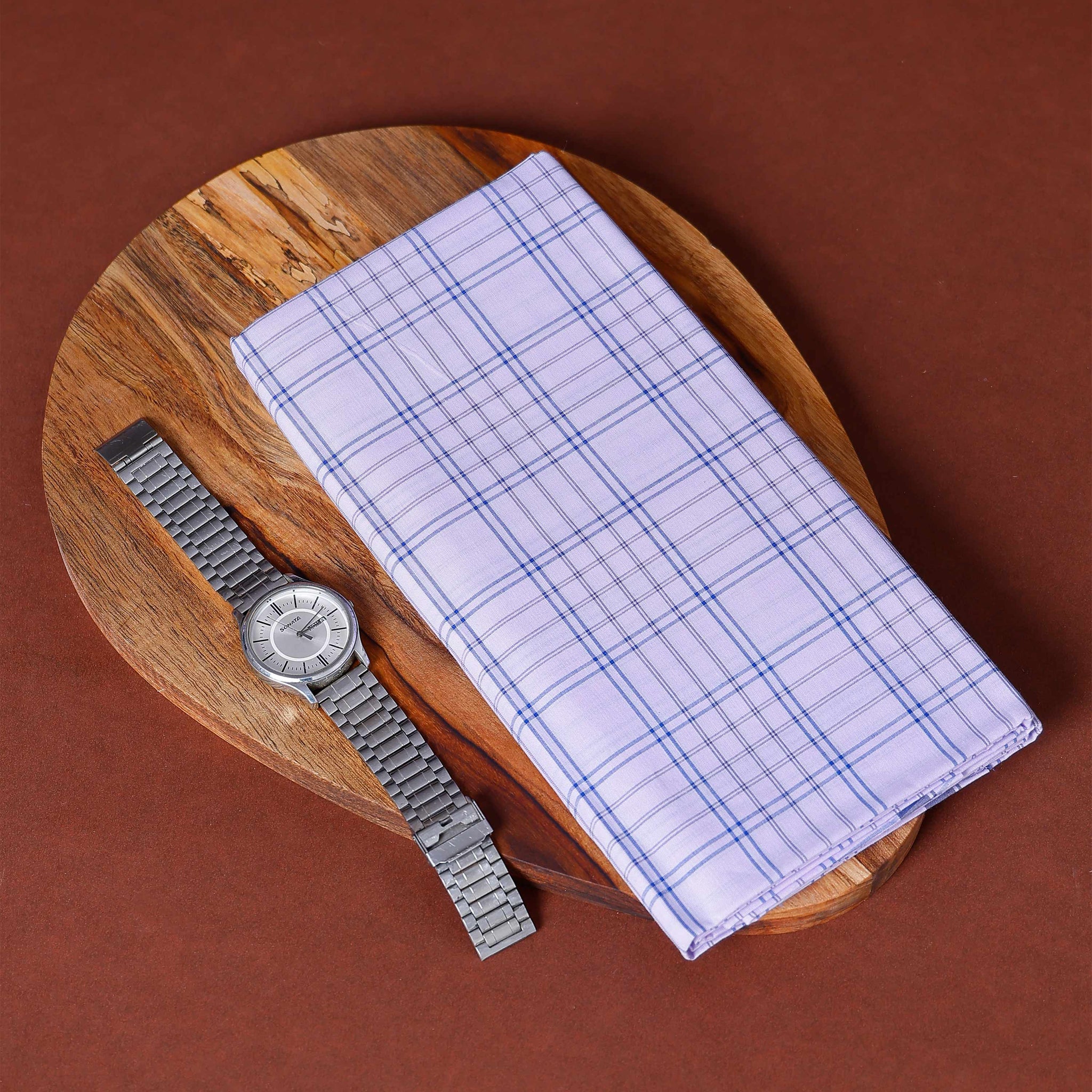Nandu Brand Men's Premium Cotton Checked Lungi Stitched - White