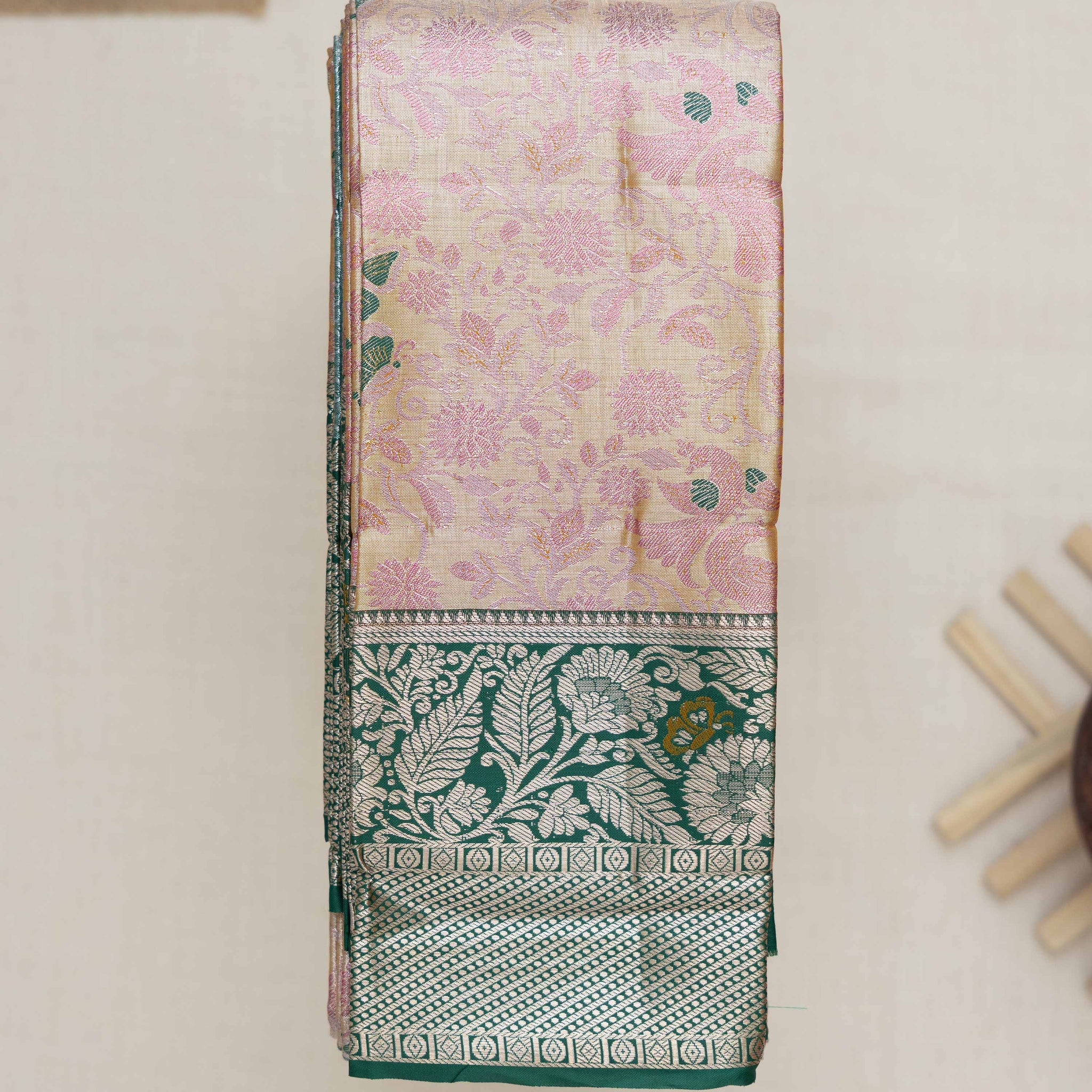 Multi Printed Kanchipuram Tissue Saree