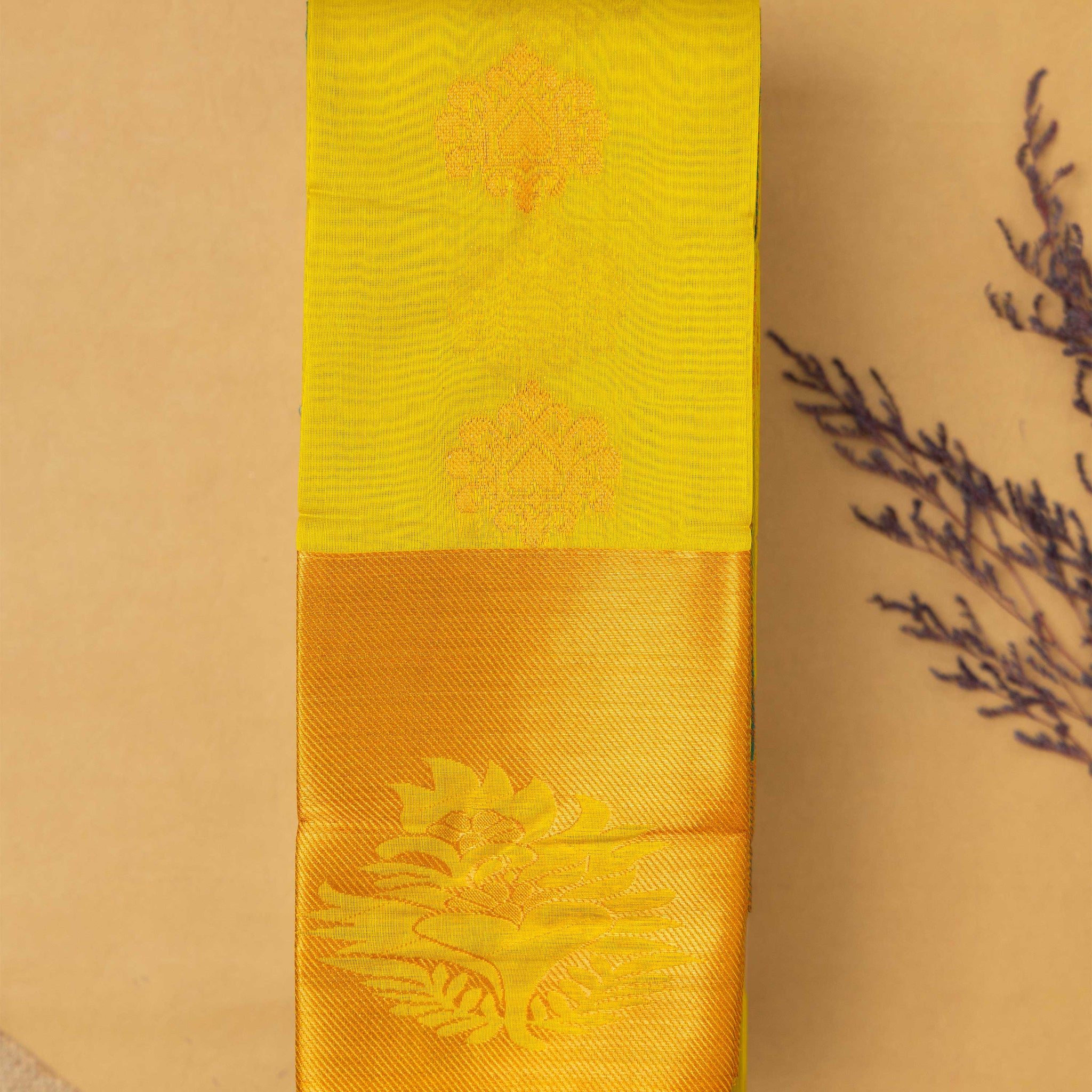 Yellow Color Silk Cotton Saree