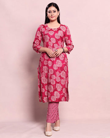 Magenta Colour Top & Palazzo Set