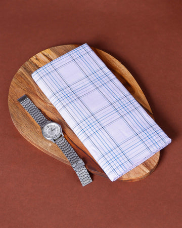 999 Brand Men's Premium Cotton Checked Lungi Stitched - White