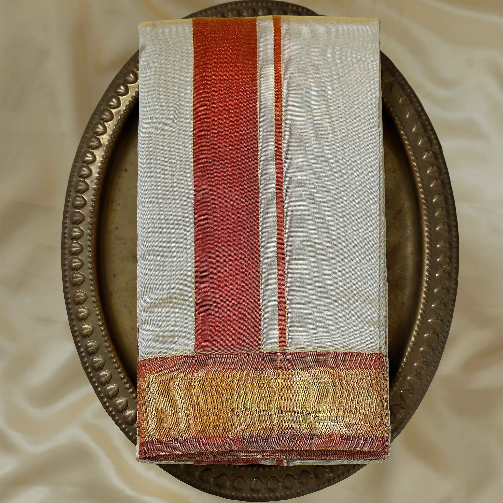 Cream Color Pure Silk Dhoti