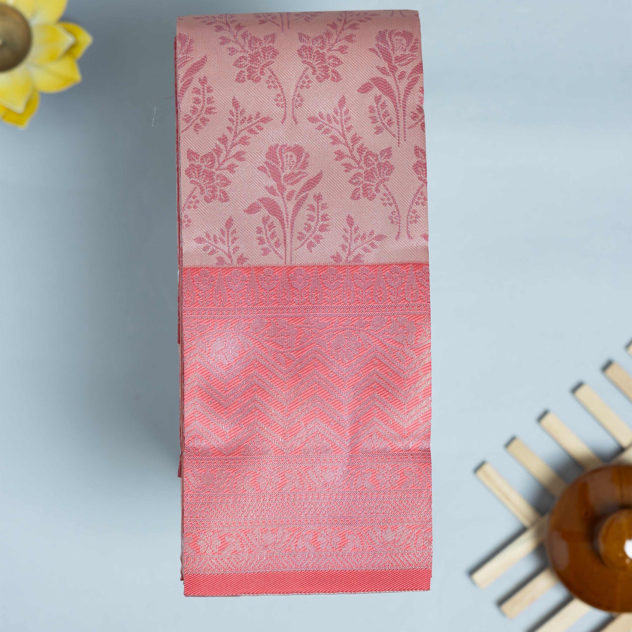 Peach Color Elampillai Silk Cotton Sarees