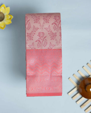 Peach Color Elampillai Silk Cotton Sarees
