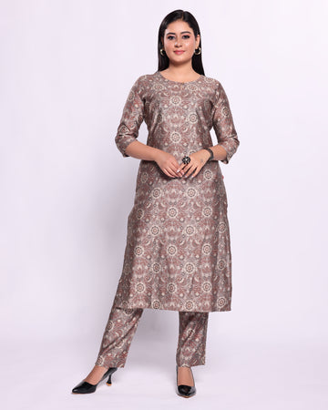 Brown Colour Top & Palazzo Set