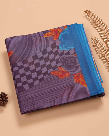 Multi Voile Cotton Saree Without Blouse