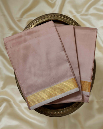 Copper Color Silk Dhoti With 2.40 Meter Shirt Bit & Towle