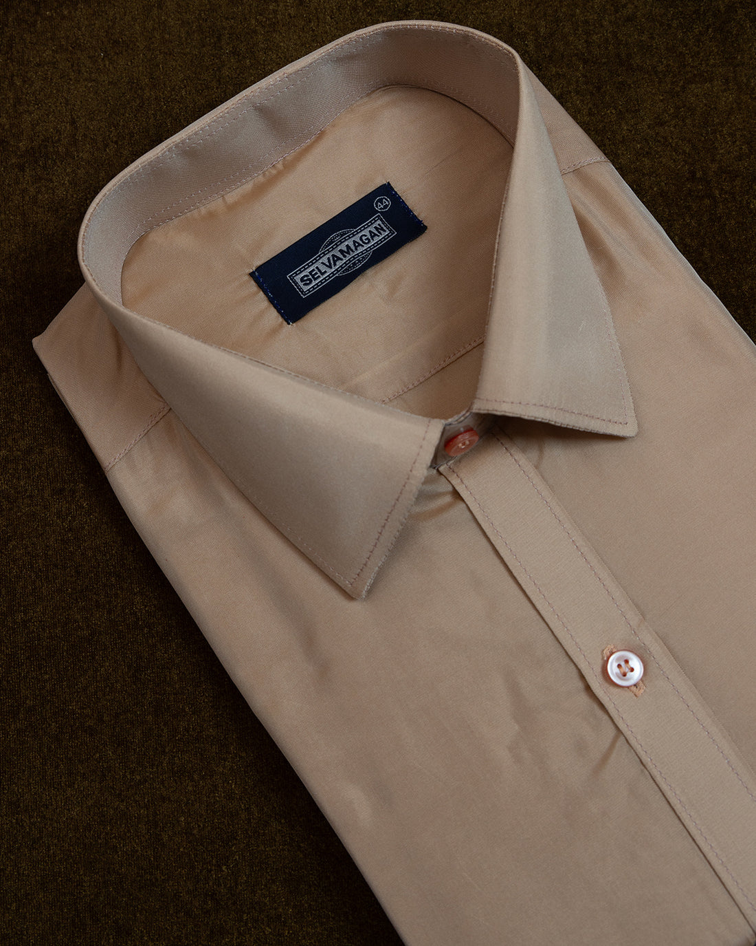 Copper Colour Shirt & Dhoti Set With Saree Couple Combo