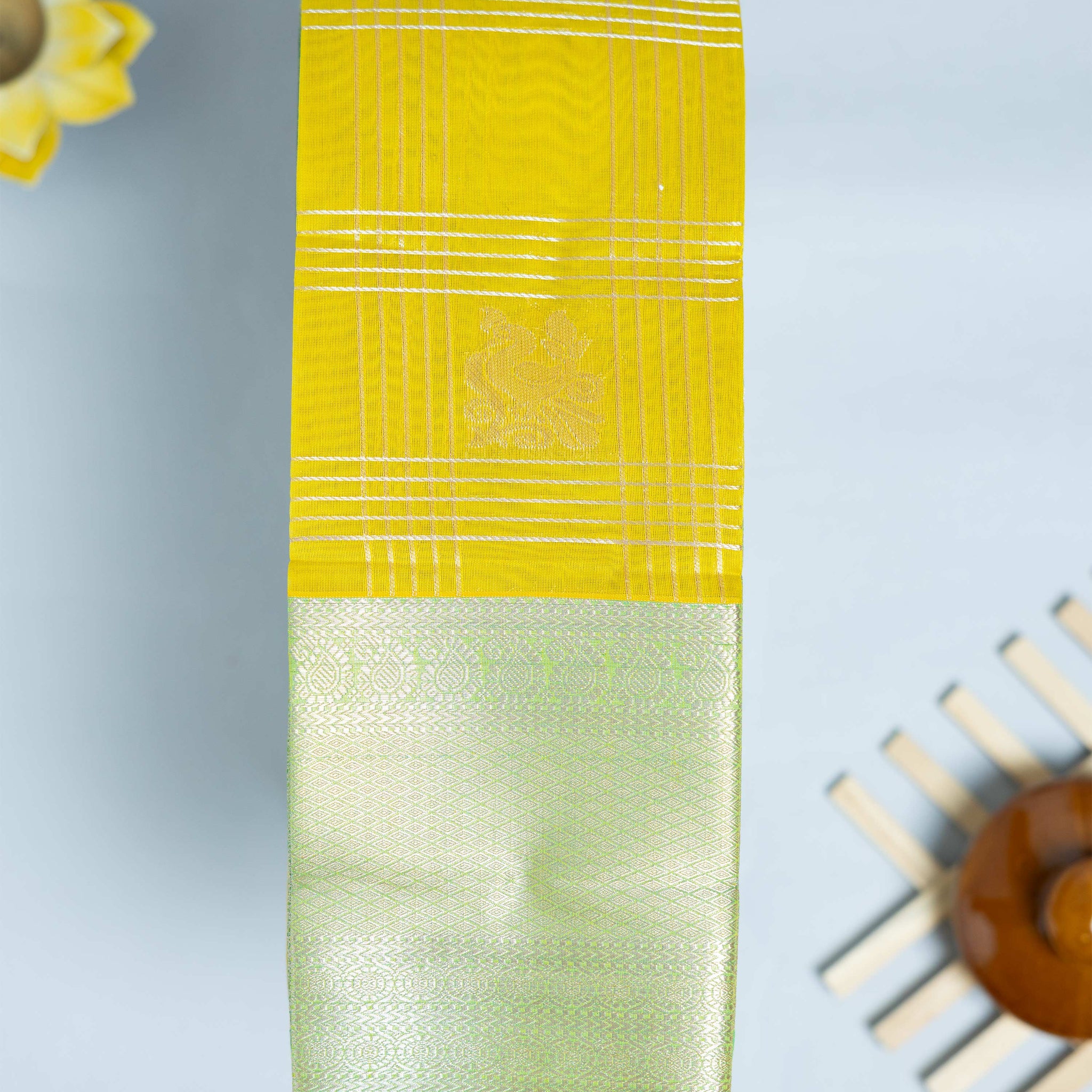 Yellow Color Elampillai Silk Cotton Sarees