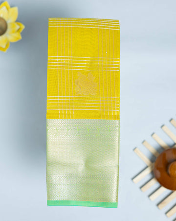 Yellow Color Elampillai Silk Cotton Sarees