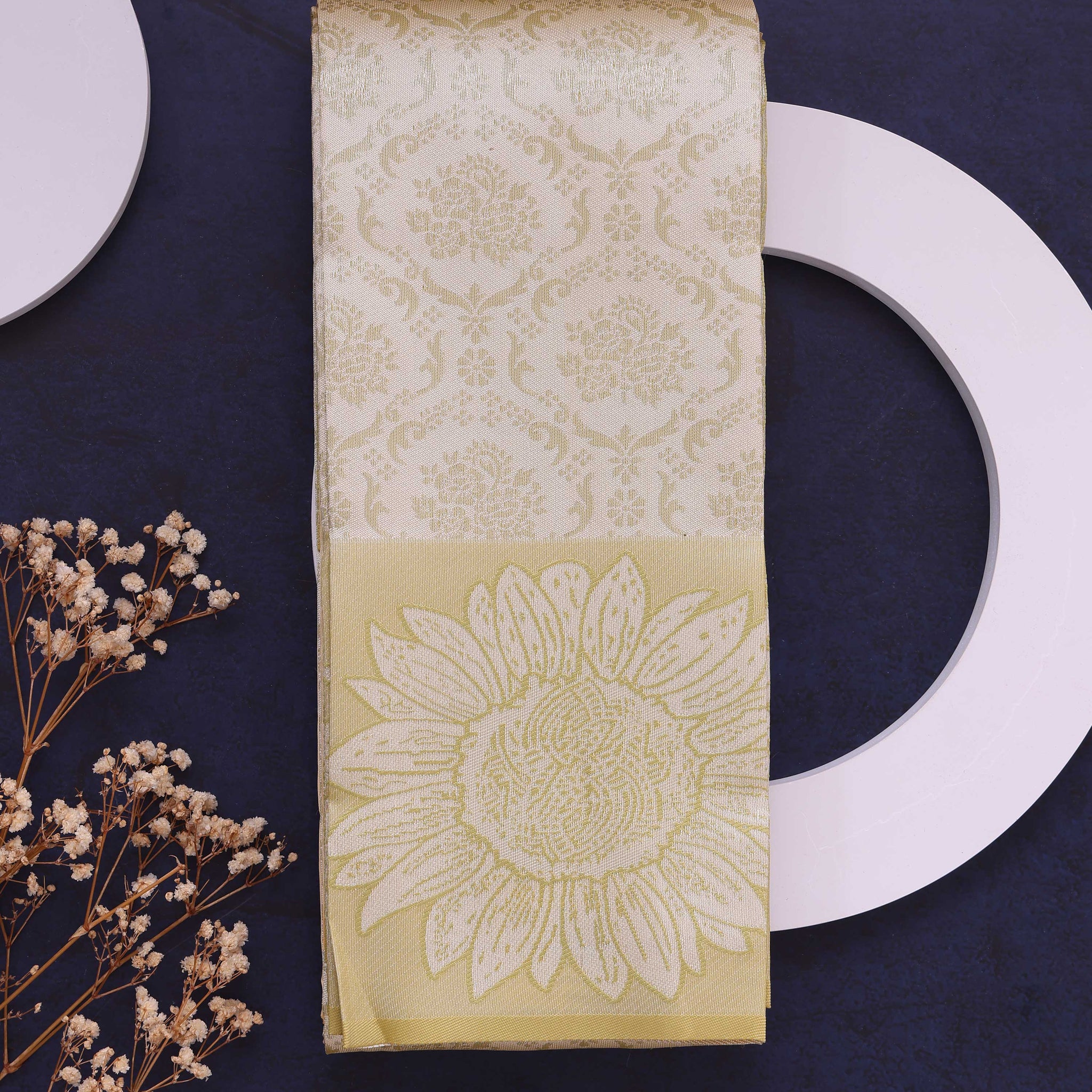 Elampillai Silk Cotton Saree with Elegant Border - Beige