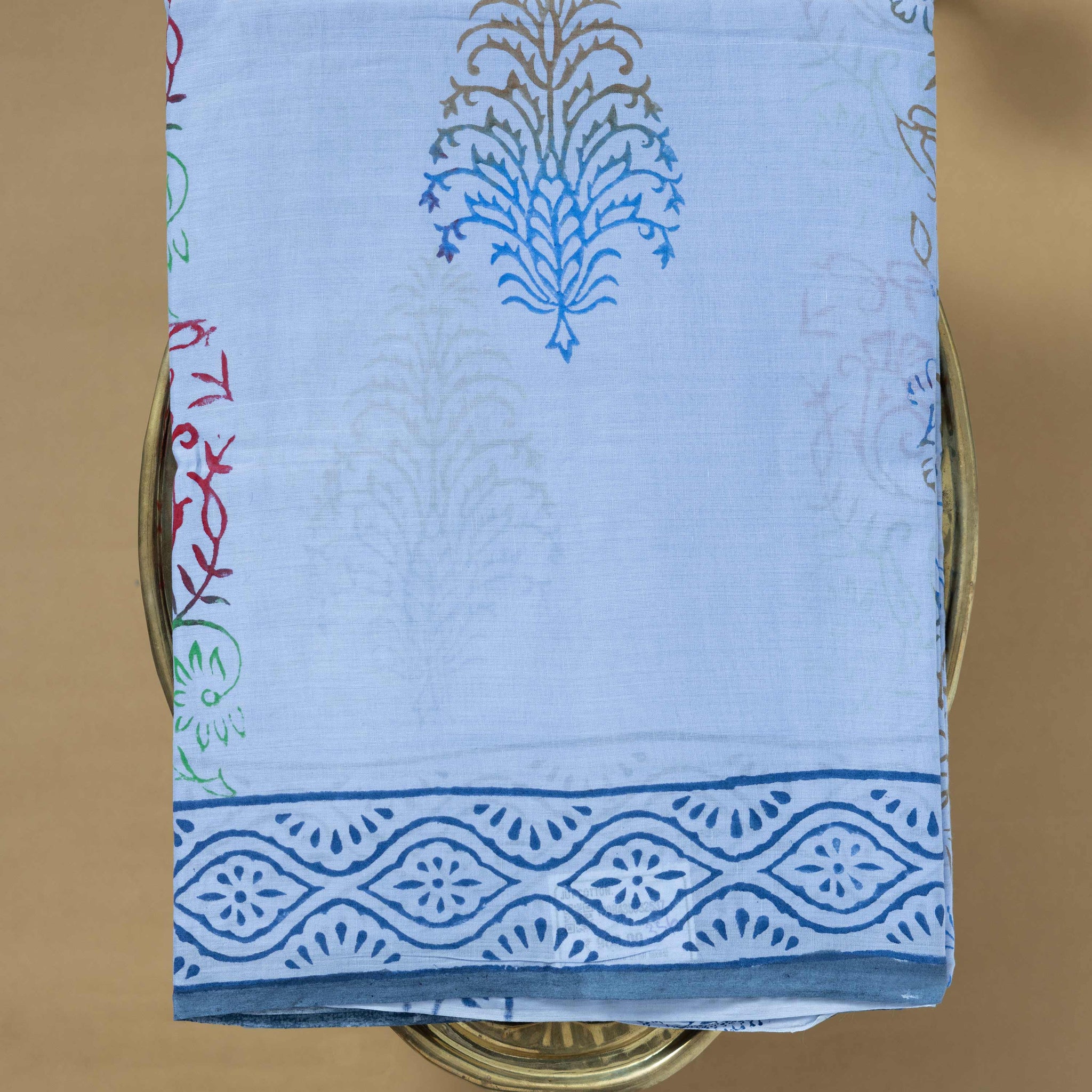 Sky Blue Colour Mul Mul Cotton Saree