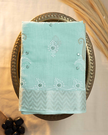 Light Green Color Linen Cotton Saree
