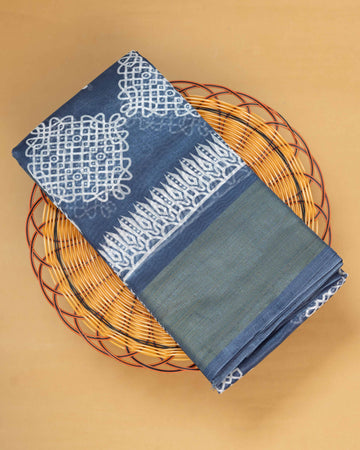 Navy Blue Colour Cotton Saree