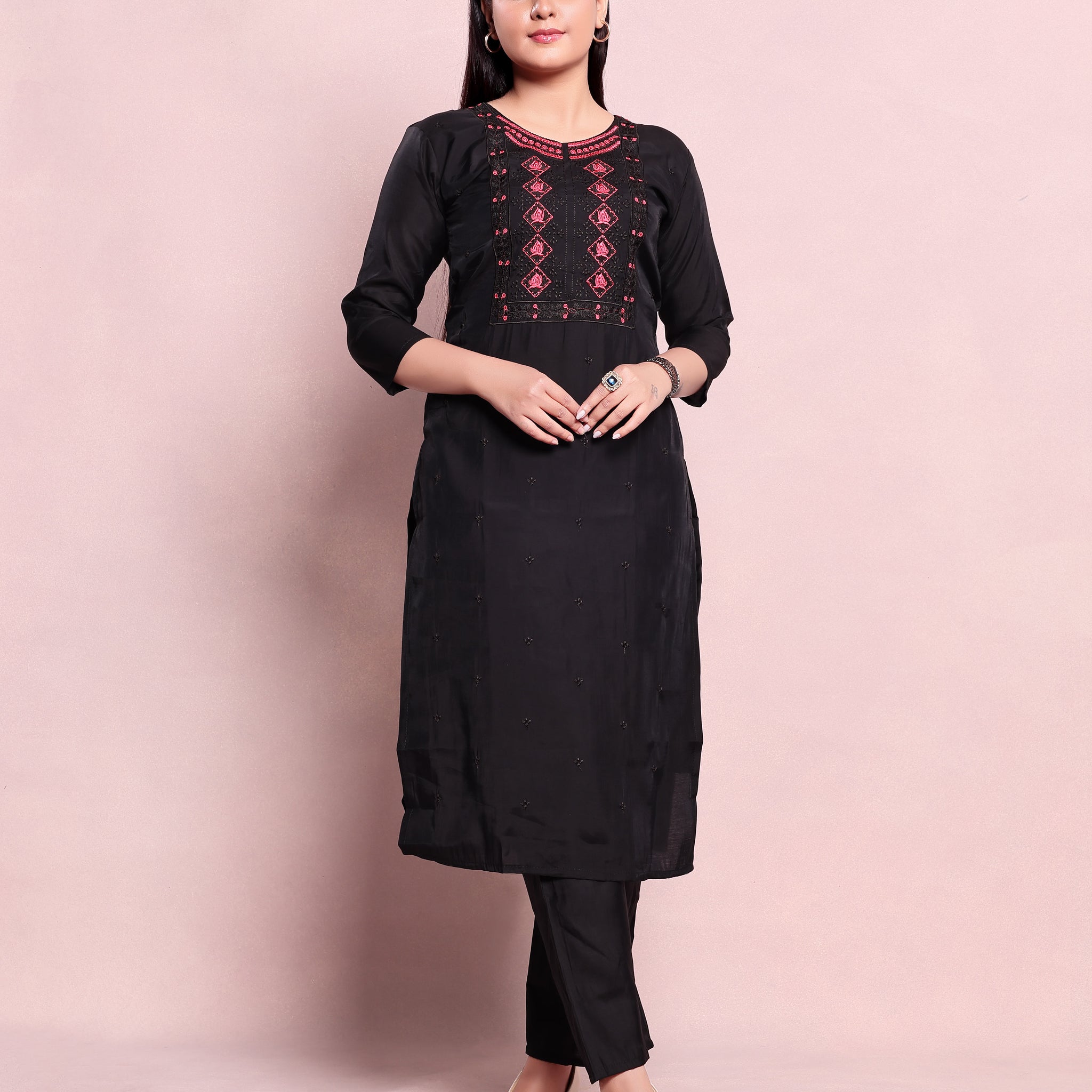 Black Colour Top & Palazzo Set