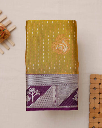 Mustard Colour Soft Silk Saree
