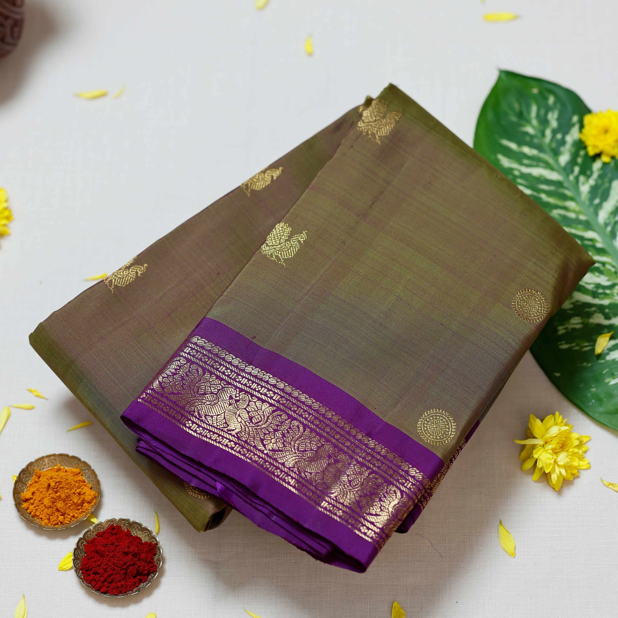 Green Colour Kanchipuram Pure Silk Saree