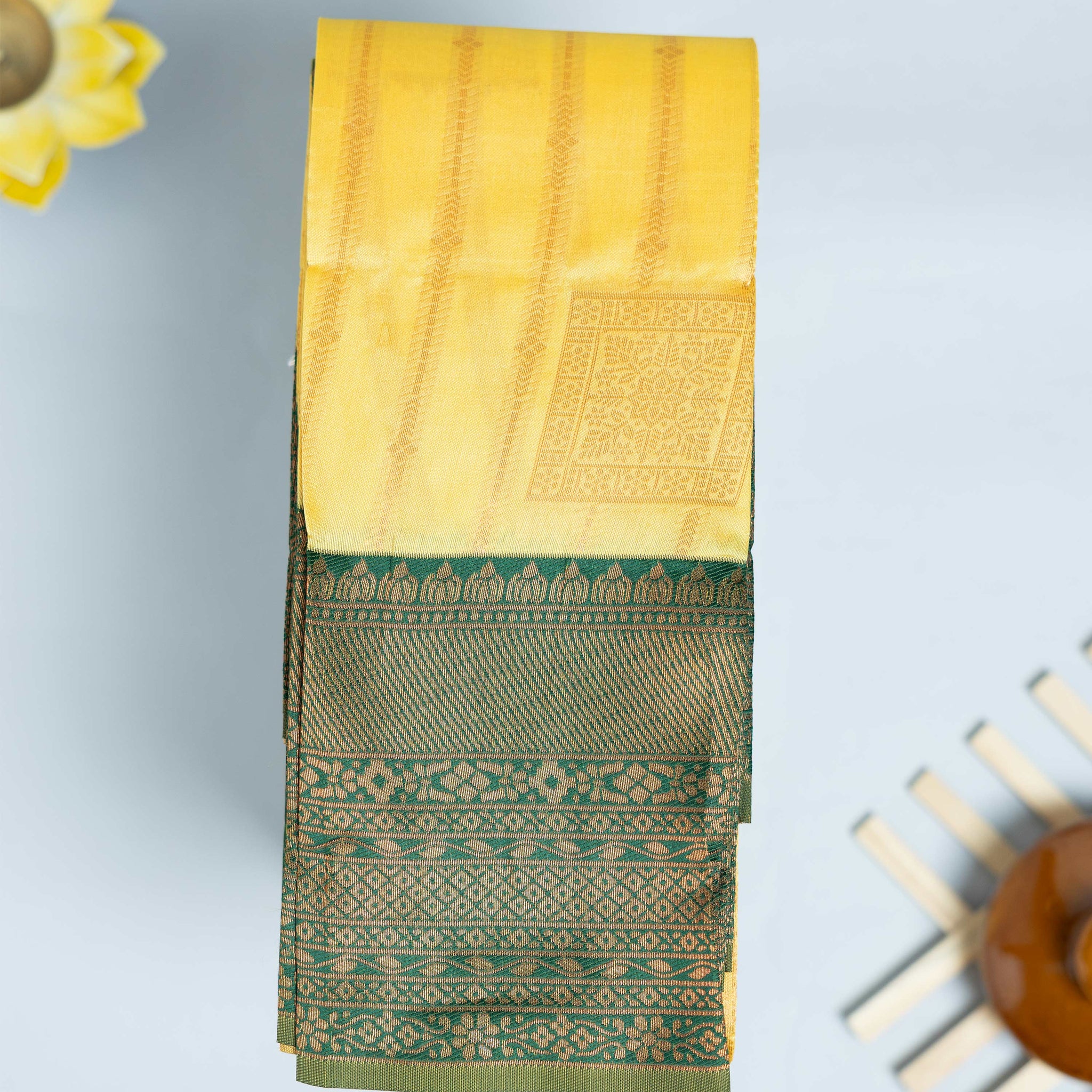 Yellow Color Elampillai Silk Cotton Sarees