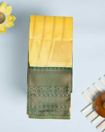 Yellow Color Elampillai Silk Cotton Sarees