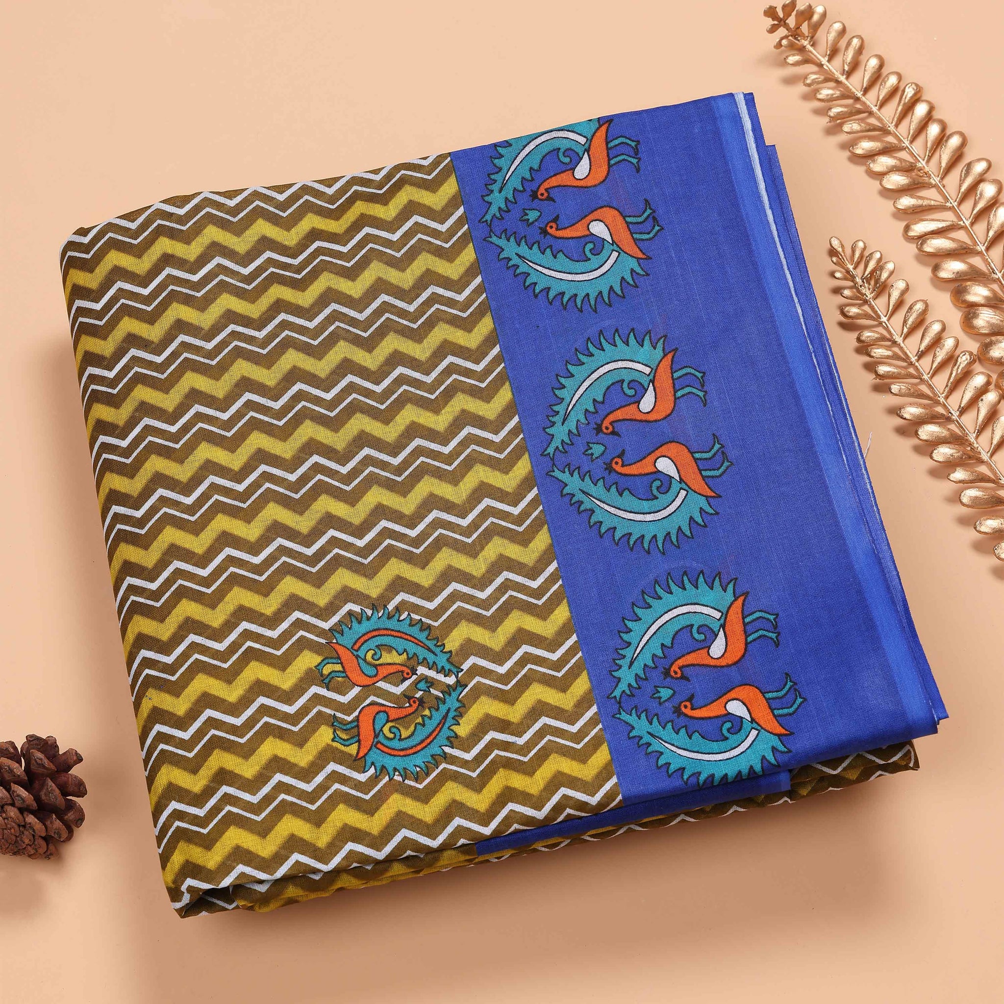Multi Voile Cotton Saree Without Blouse