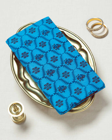 Blue Printed Sungudi Cotton Saree