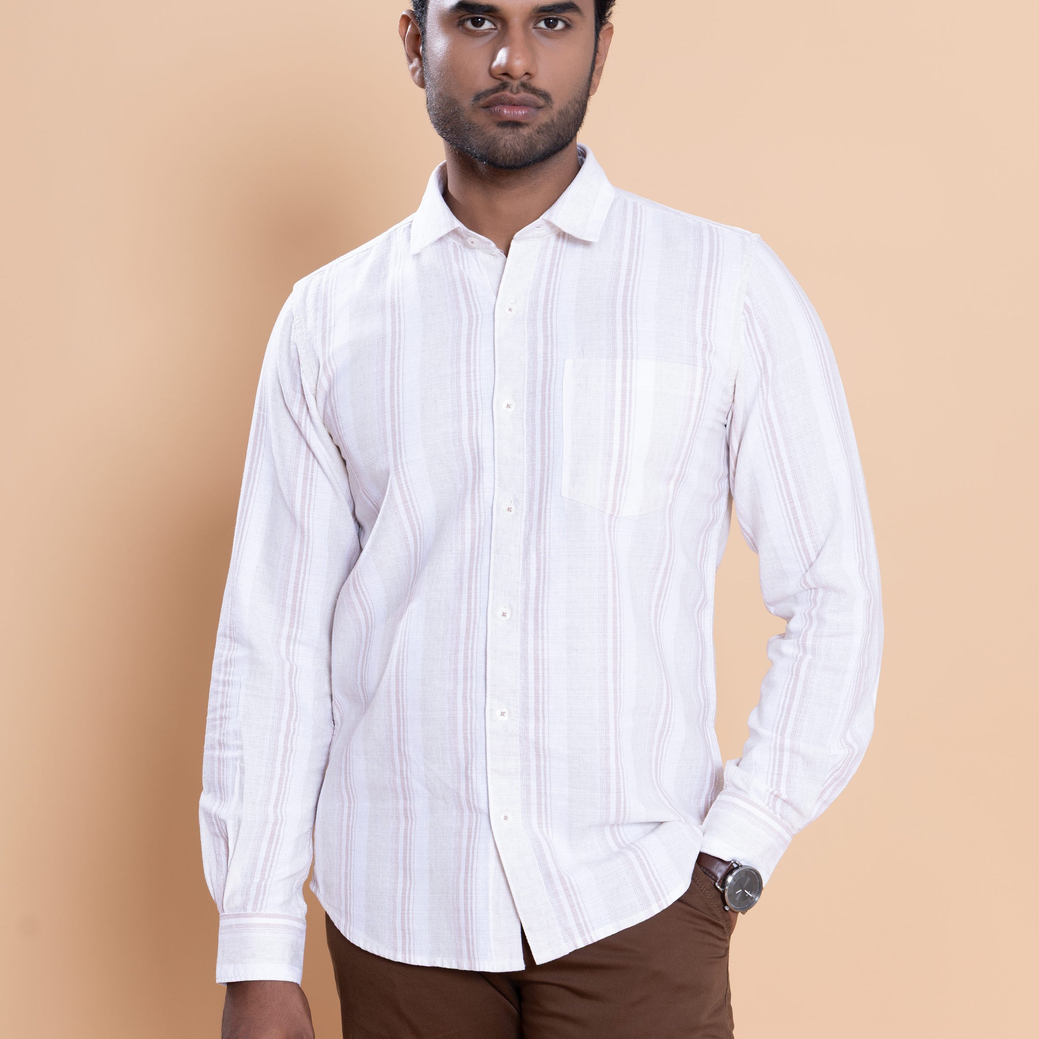 Nativebull Men Striped Full Sleeve Cotton Shirt - Multi