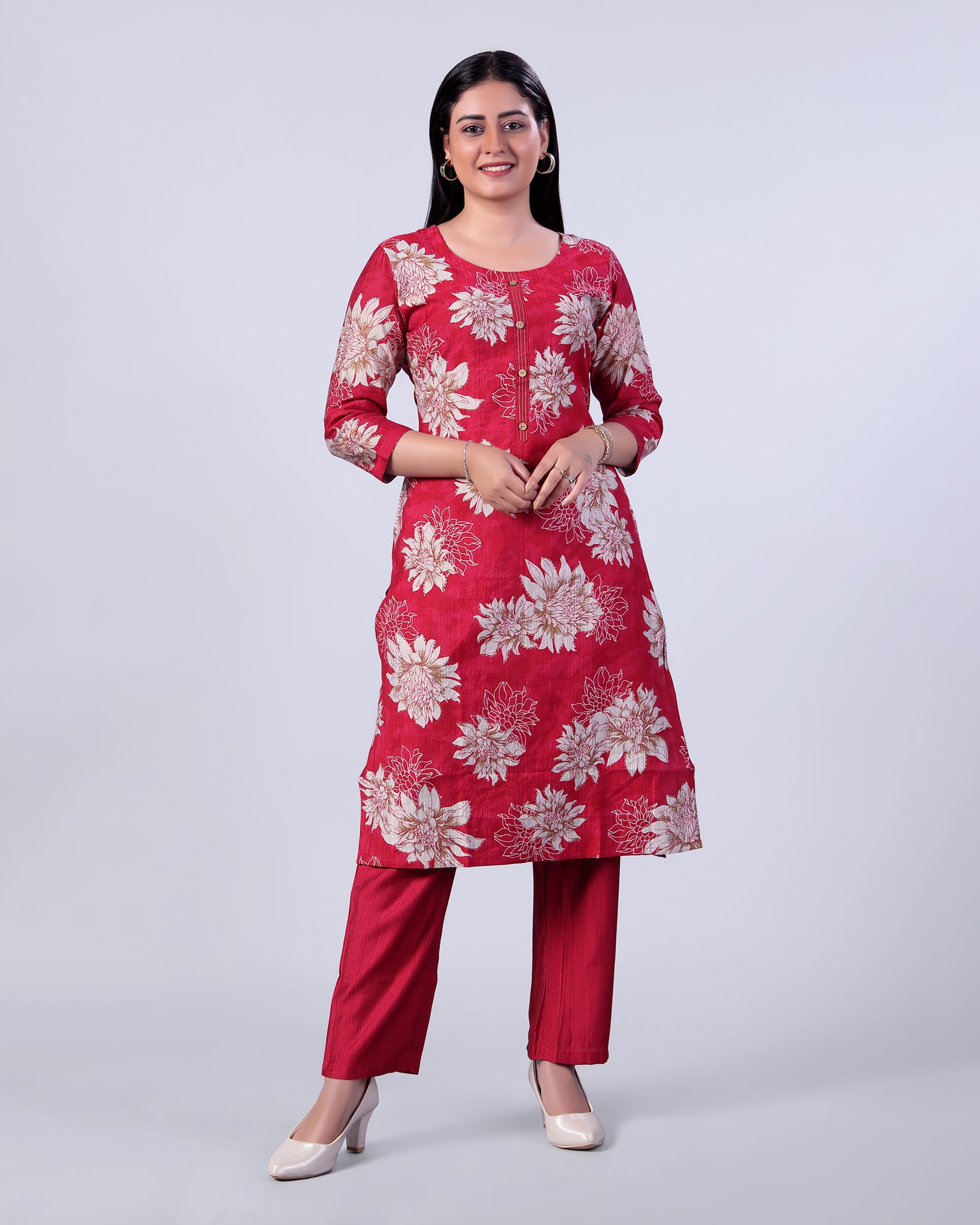 Red Colour Top & Palazzo Set