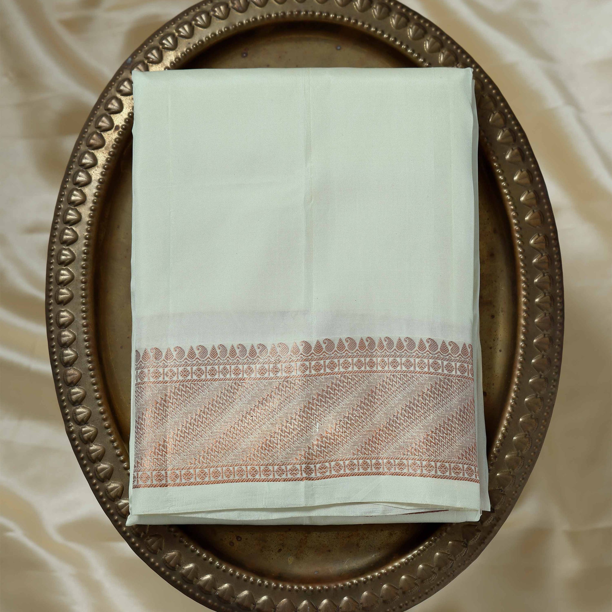 Off White Color Pure Silk Dhoti