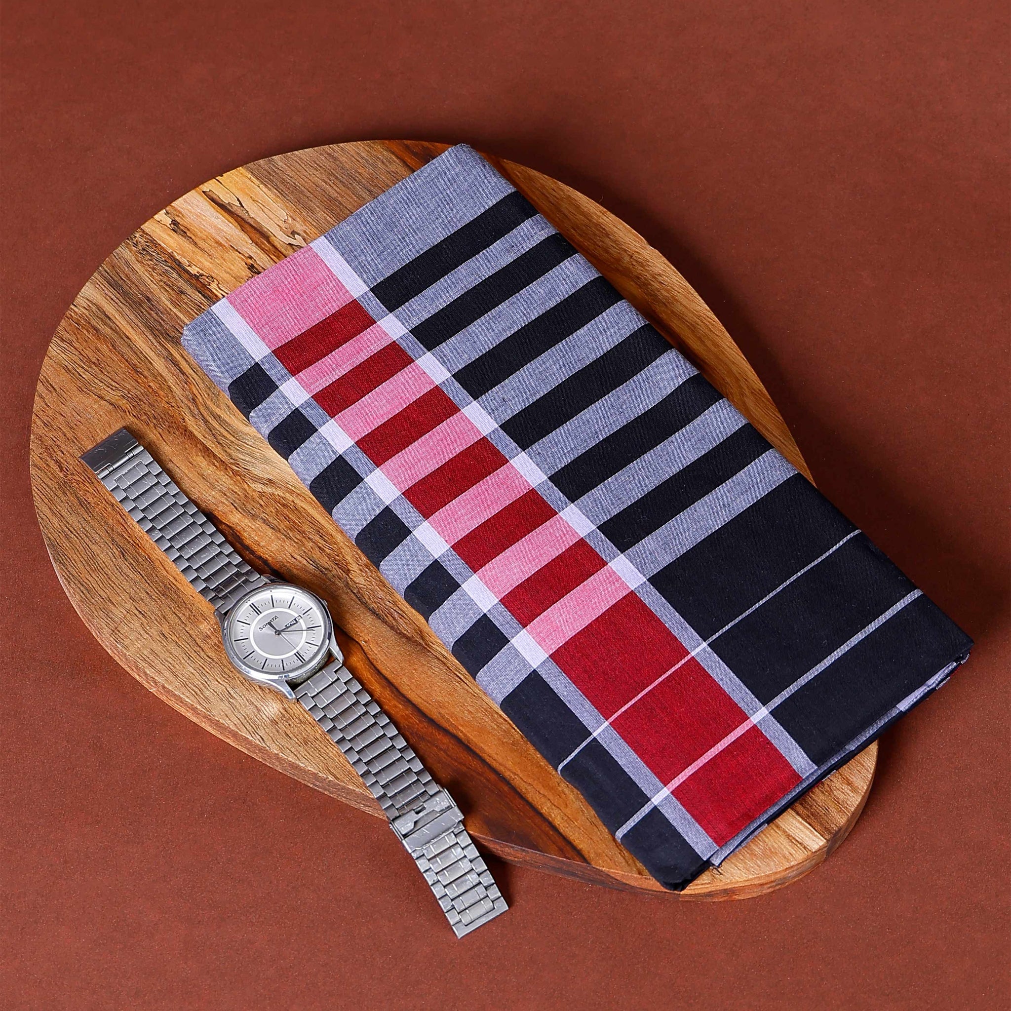 JKT Brand Men's Premium Cotton Stripes Lungi Stitched - Multi