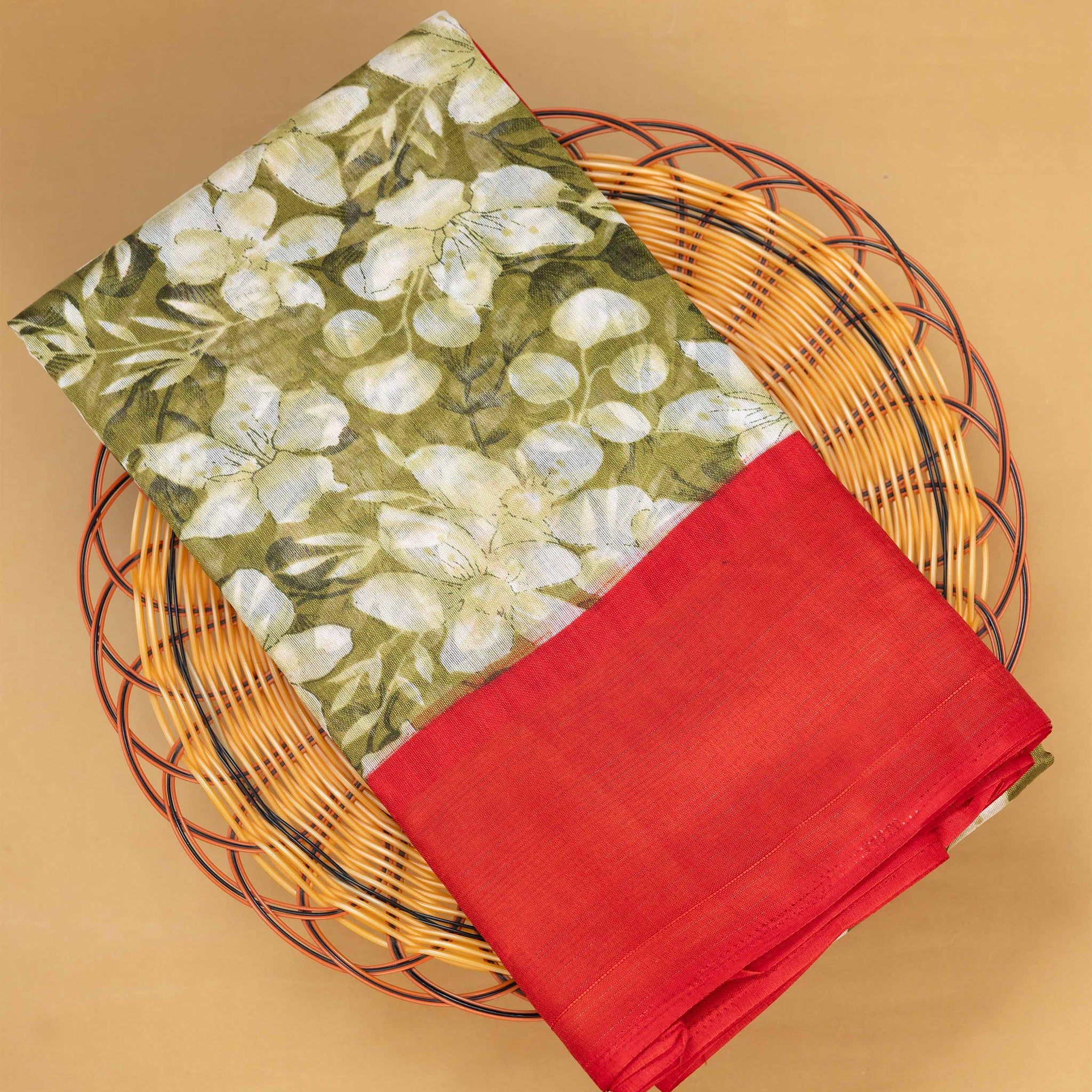 Green Colour Cotton Saree