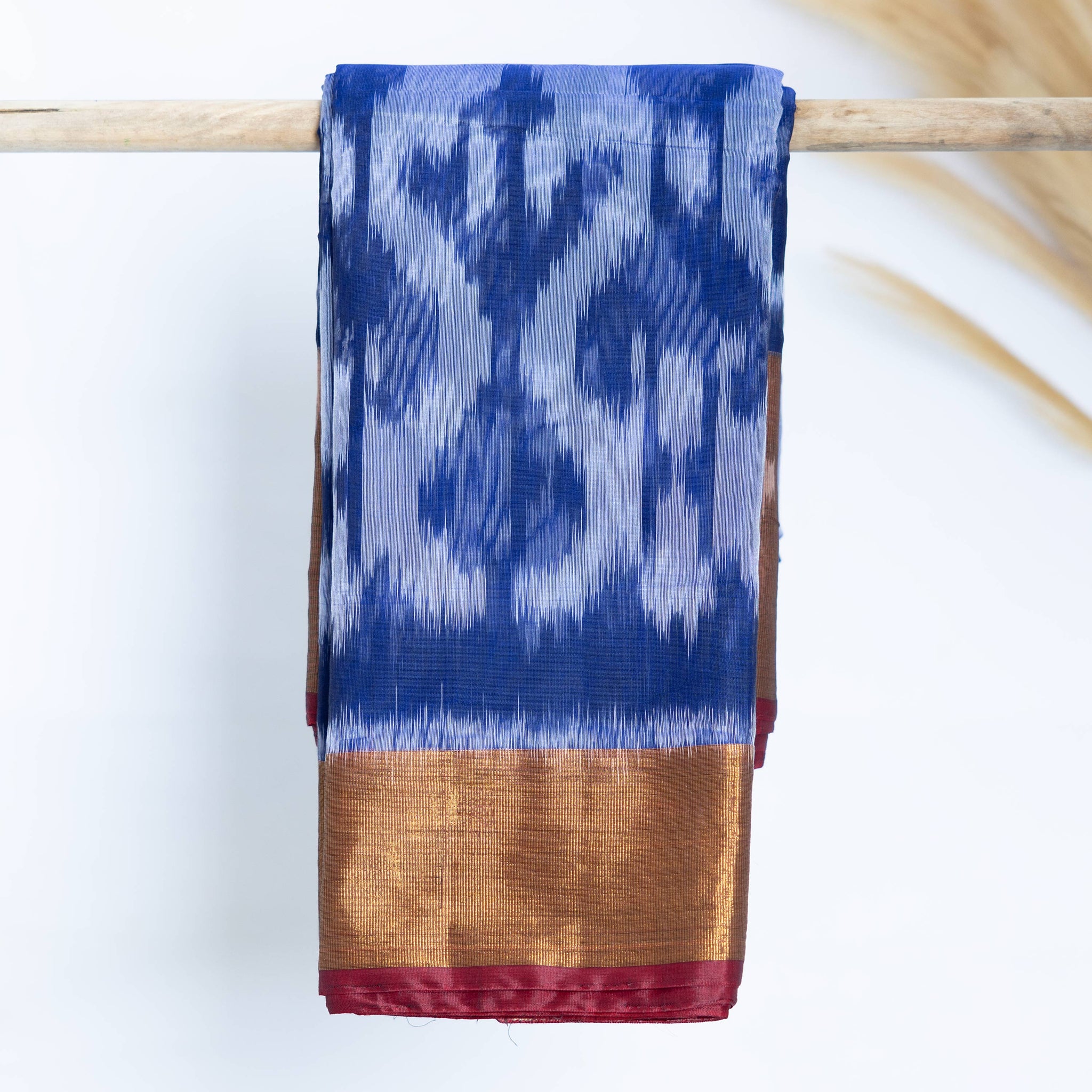 Pochampally Ikkat Handloom Cotton Saree - Blue