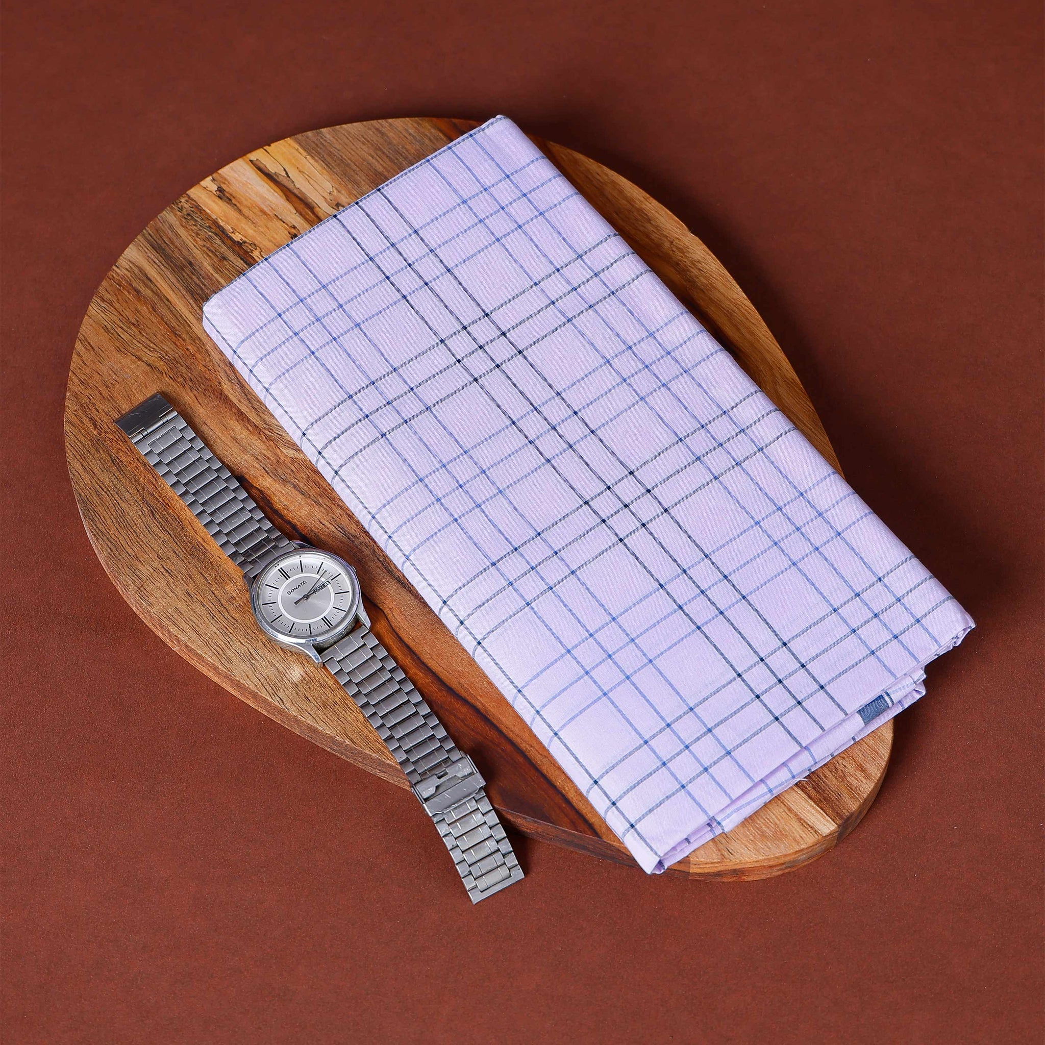 Nandu Brand Men's Premium Cotton Checked Lungi Stitched - White