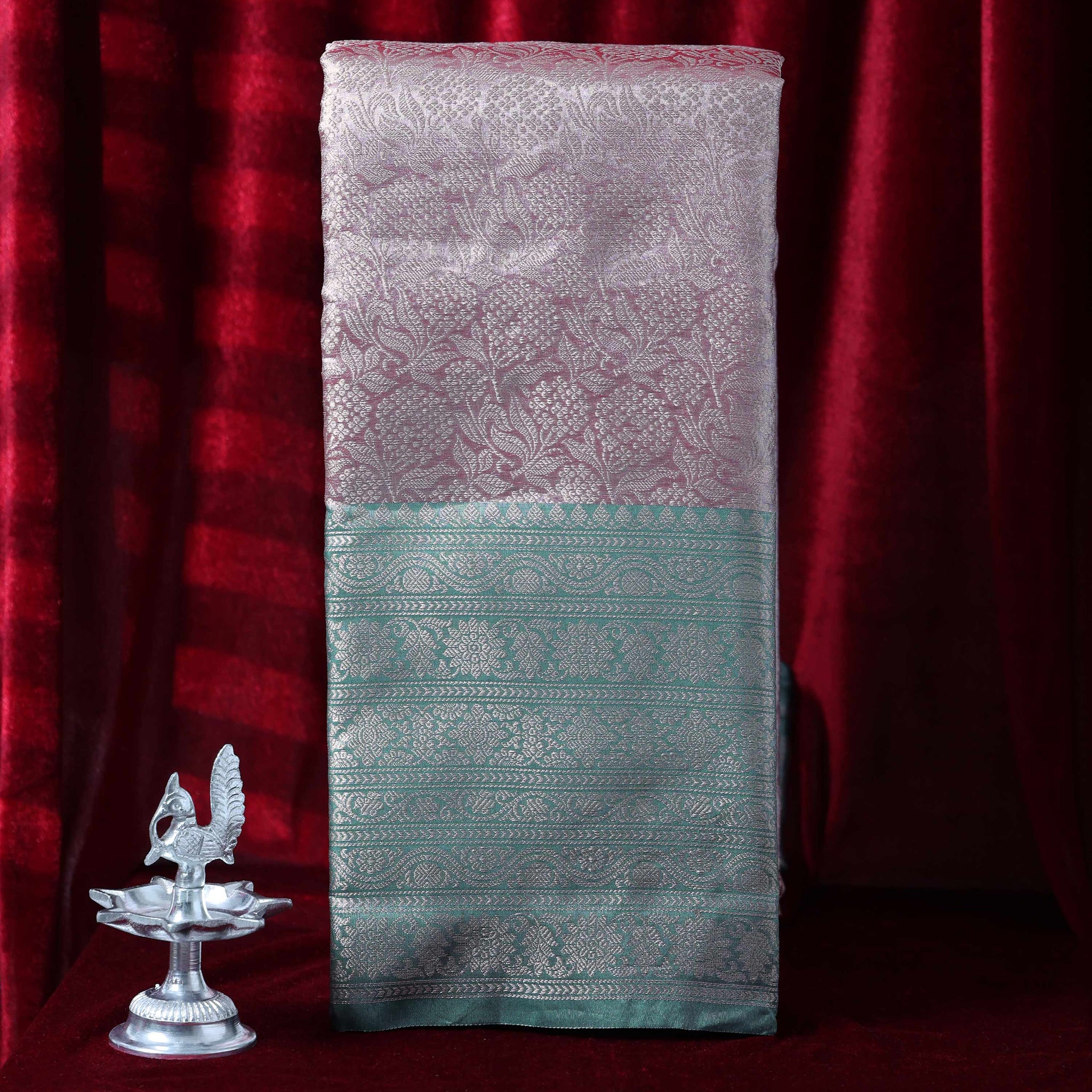 Onion Pink Printed Semi Silk Cotton Saree