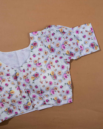 White Colour Readymade Blouse