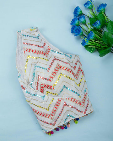 White Colour Readymade Blouse