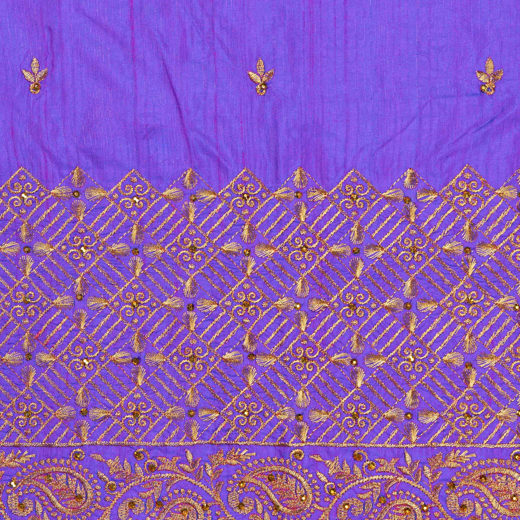 Violet Embroidered Unstitched Blouse Material