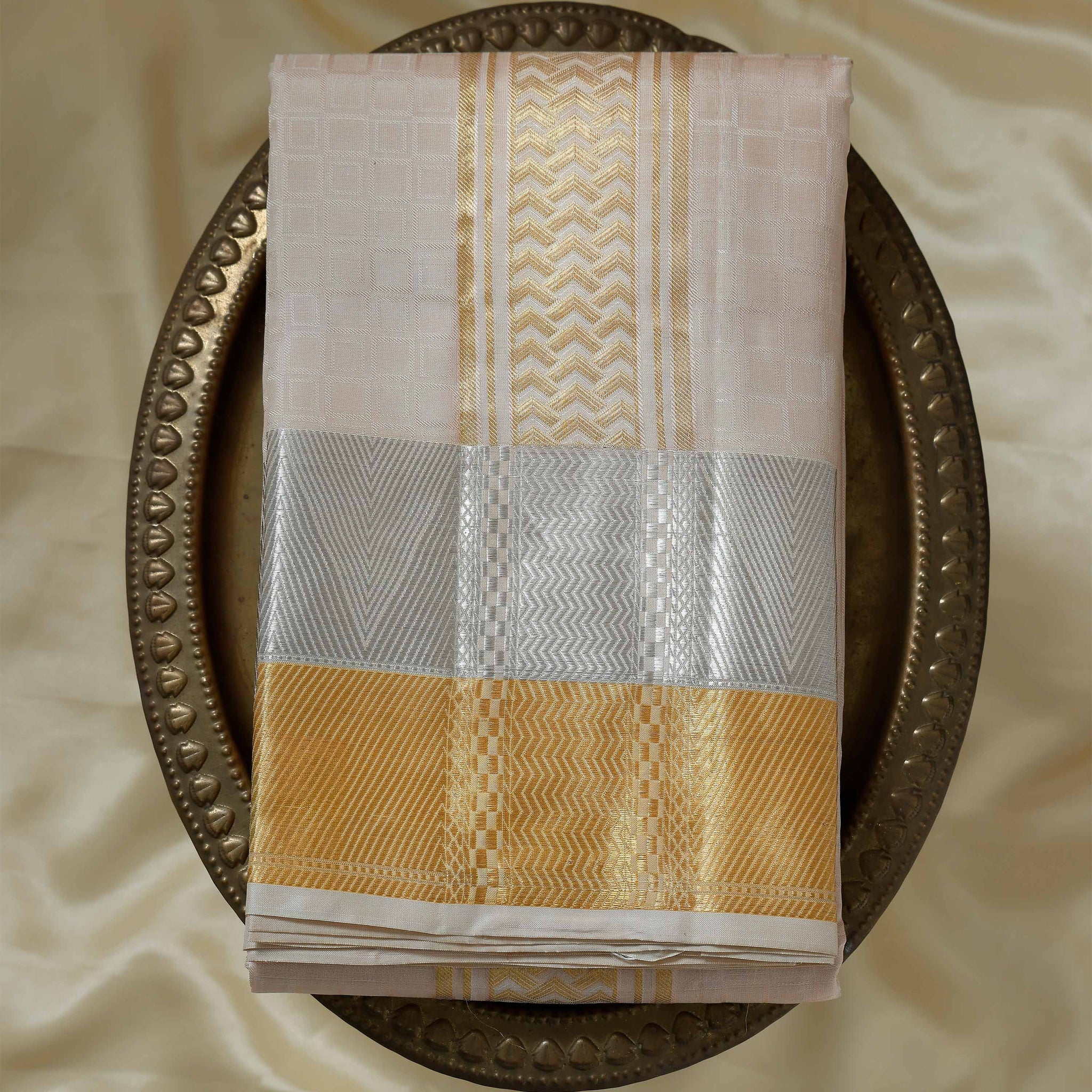 Copper Color Pure Silk Dhoti