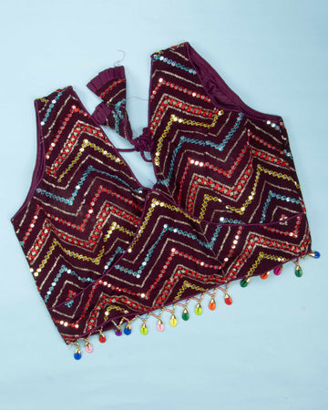 Purple Colour Readymade Blouse