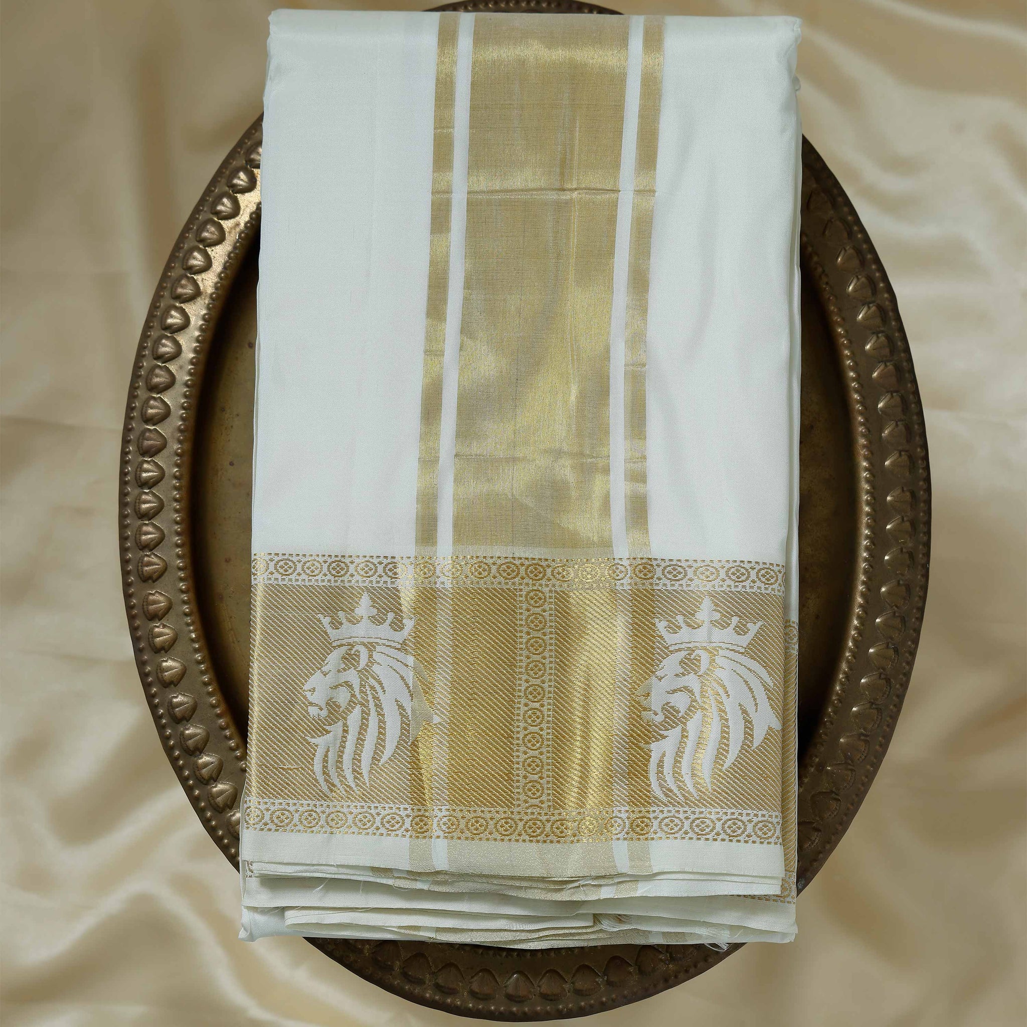 White Color Pure Silk Dhoti