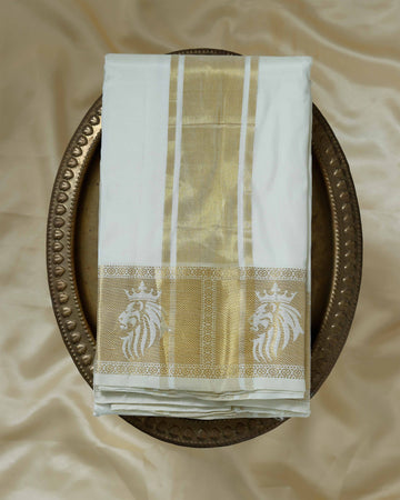 White Color Pure Silk Dhoti