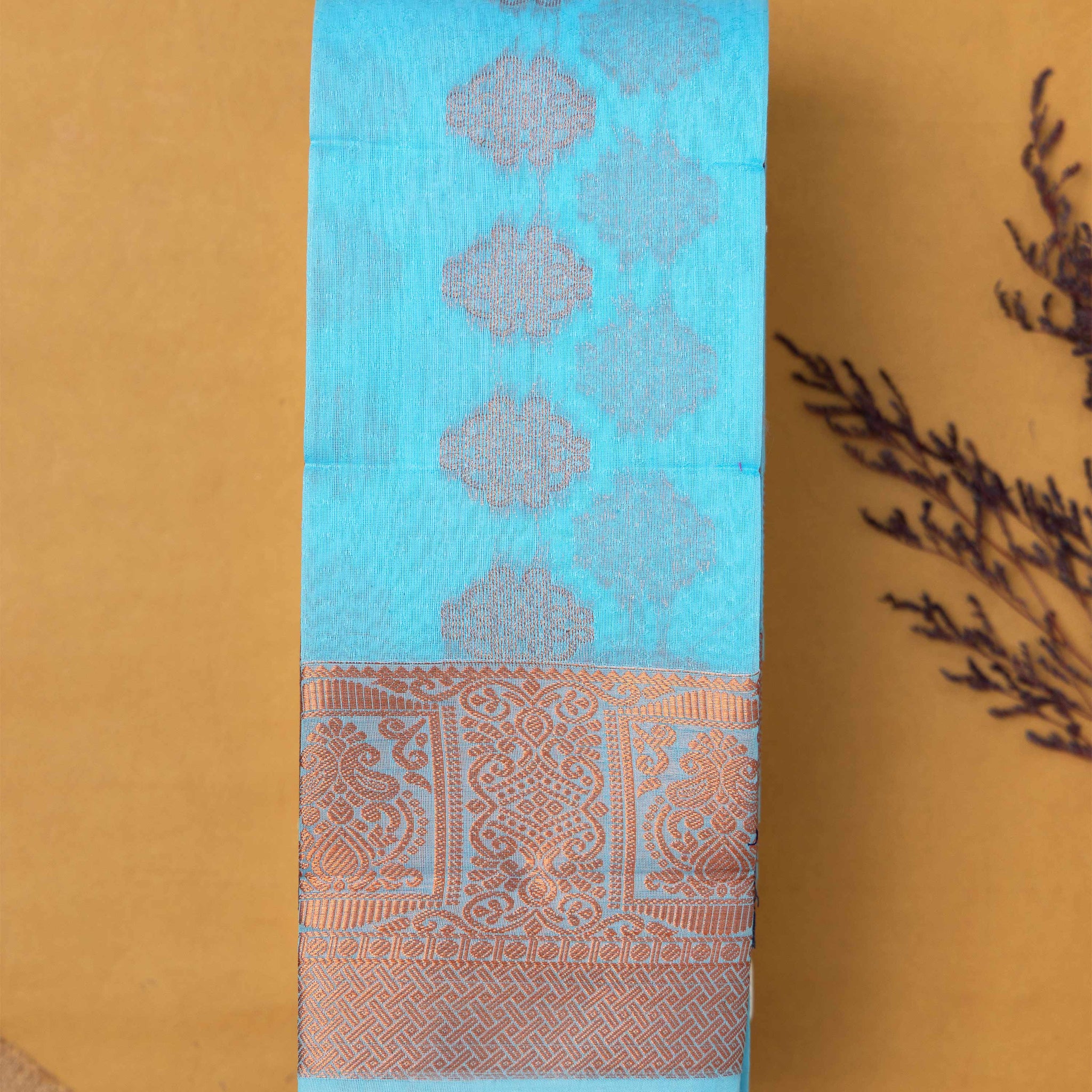 Blue Color Silk Cotton Saree