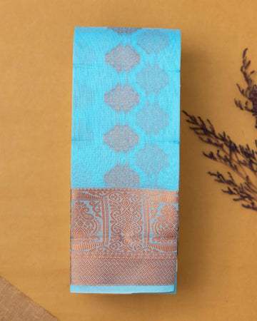 Blue Color Silk Cotton Saree