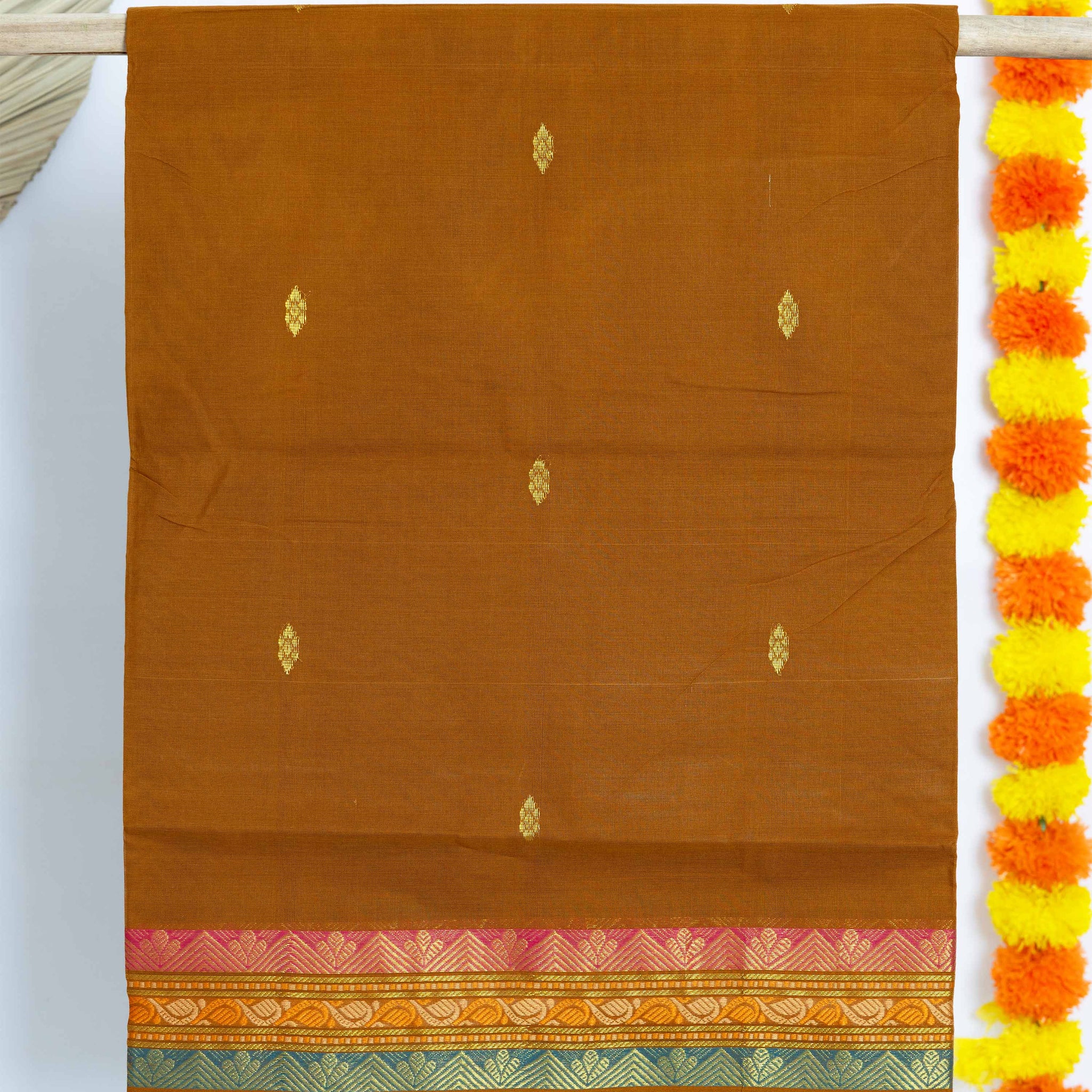Brown Colour Venkatagiri Cotton Saree