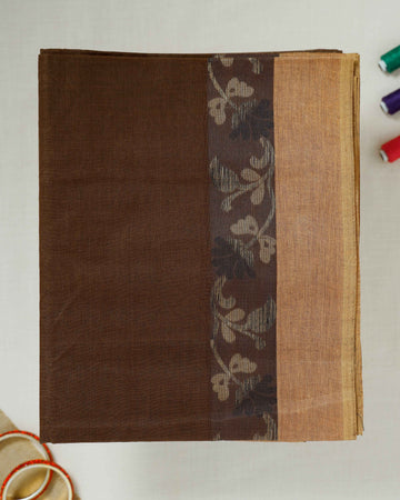 Dark Brown Color Bengal Cotton Saree