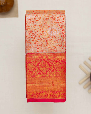 Copper Printed Kanchipuram Tissue Saree