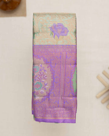 Green Printed Kanchipuram Tissue Saree