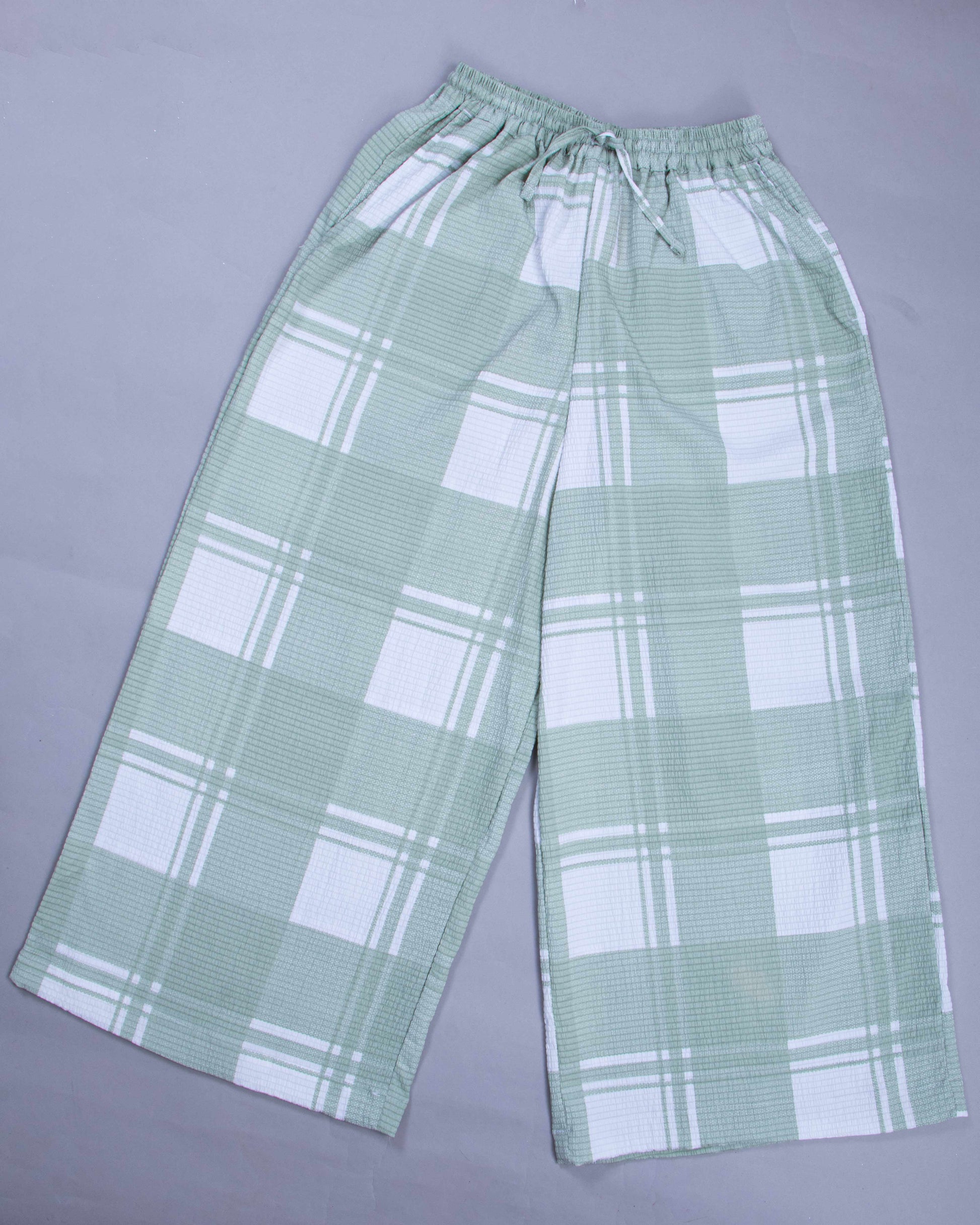Green With White Colour Womens Palazzo