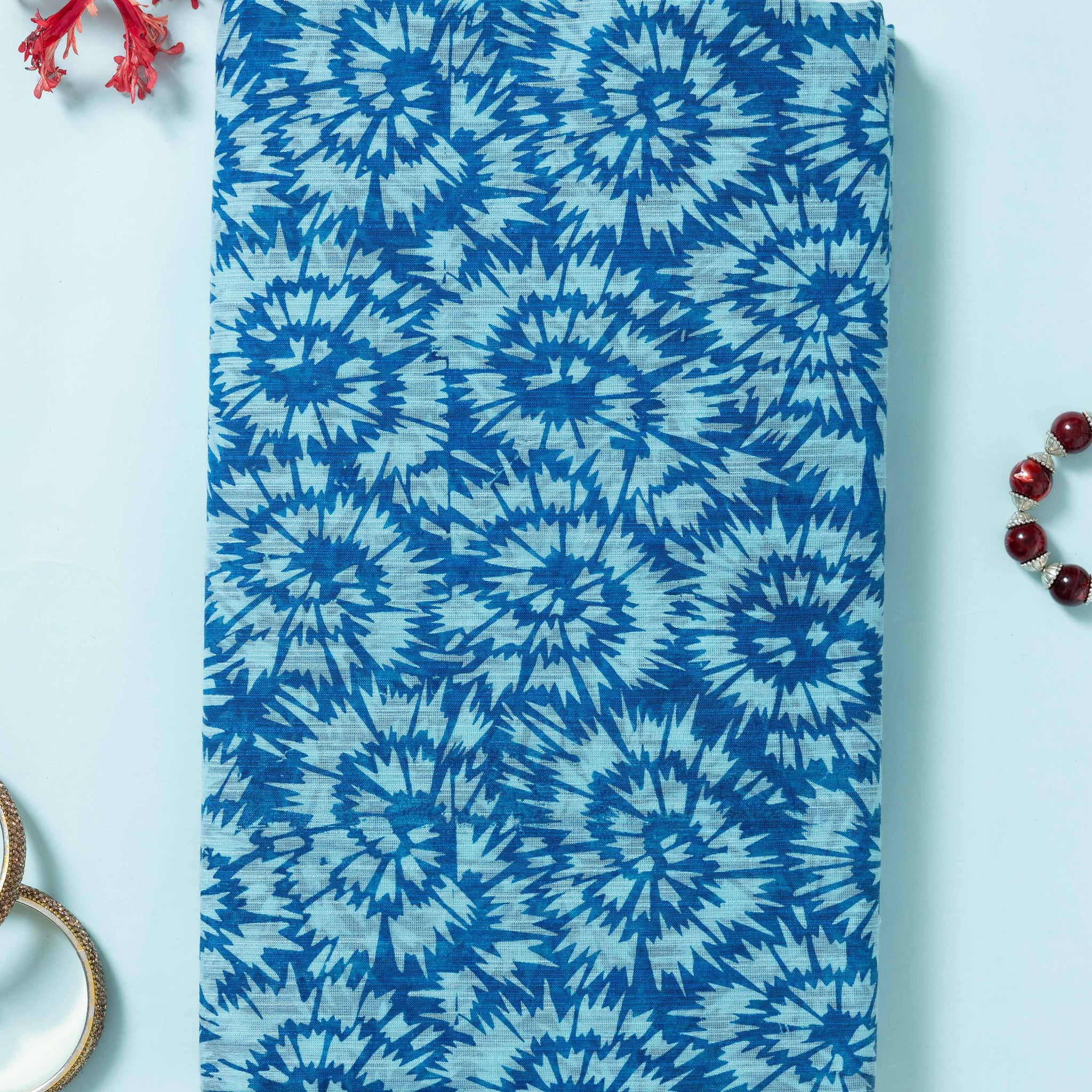 Elegance in Ikat Design Semi Silk Saree - Blue