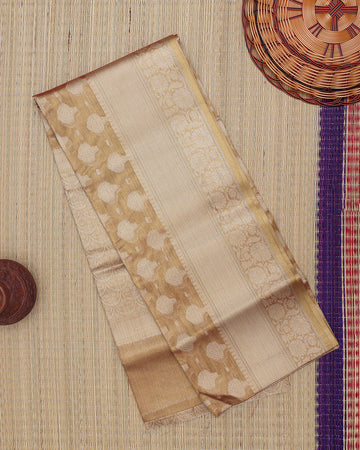 Ethnic Printed Tissue Saree - Copper